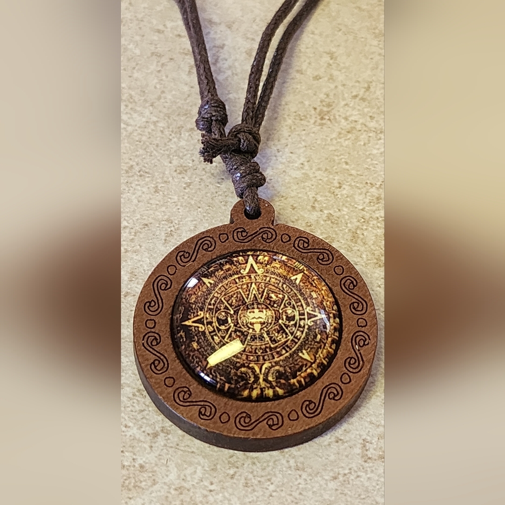Aztec Mayan calendar necklace Adjustable